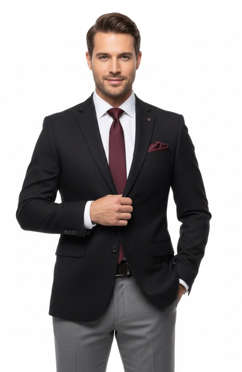 Presto Erkek 4 Drop Piti Kare Ceket Siyah 1718-001